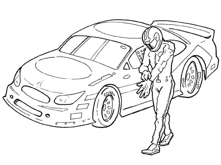 Race Car Driver Coloring Page