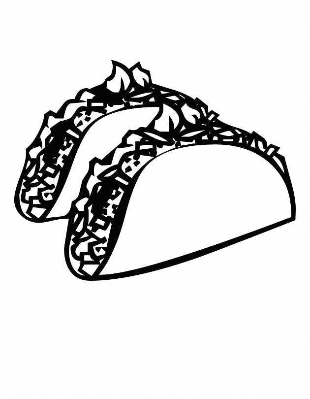 Two Tacos Coloring Page
