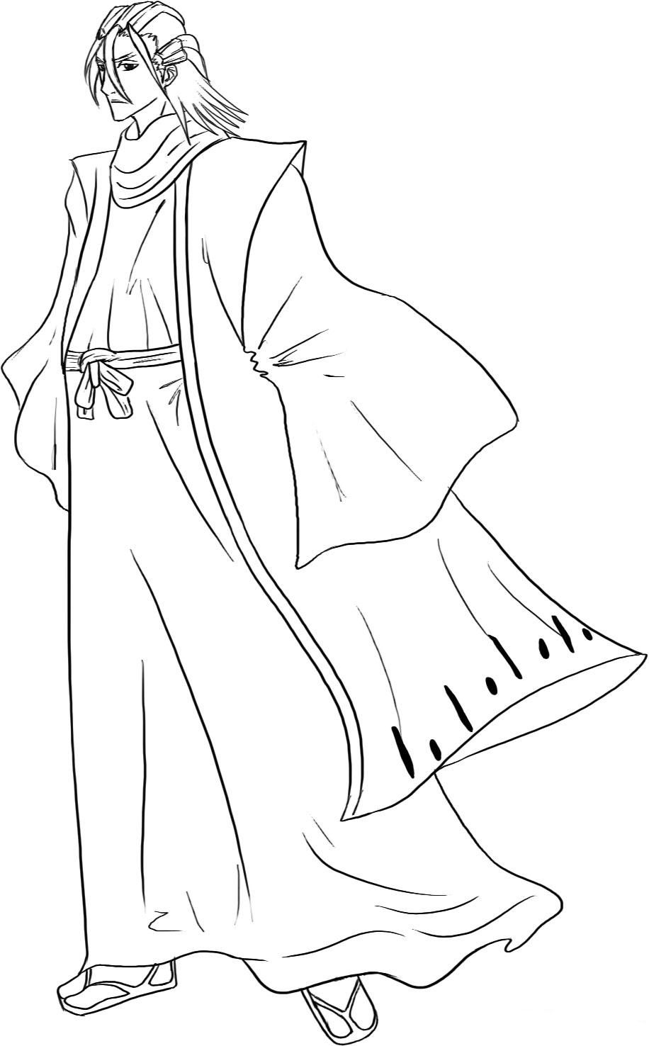 Byakuya Kuchiki Bleach Coloring Page