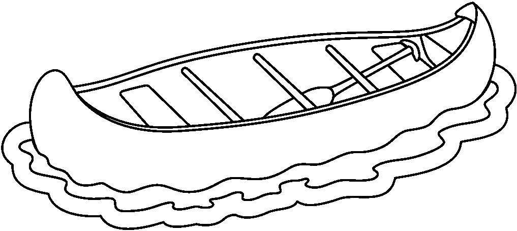 Canoe Boat Coloring Page
