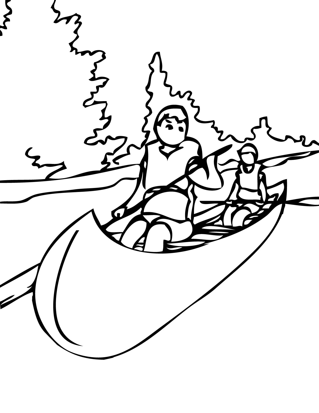 Canoing Coloring Pages