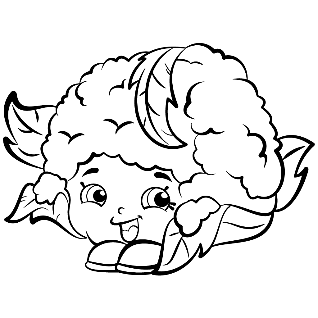 Cute Cauliflower Coloring Page