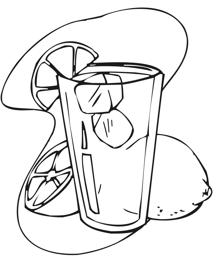 Glass Of Lemonade Coloring Page