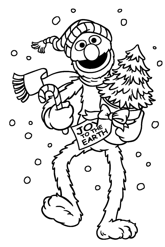 Grover Christmas Coloring Page