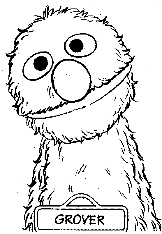 Grover Sesame Street Coloring Page