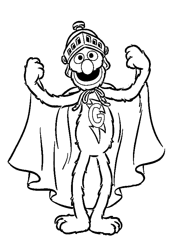 Grover Super Hero Coloring Page
