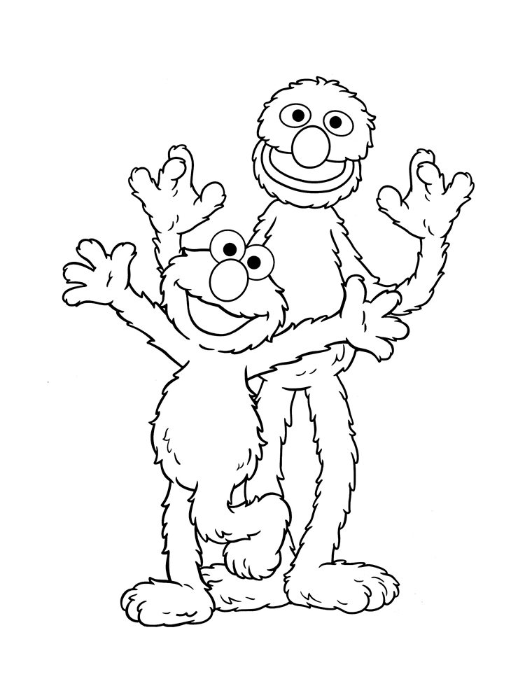 Grover And Elmo Coloring Pages