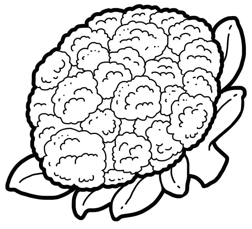 Head Of Cauliflower Coloring Page