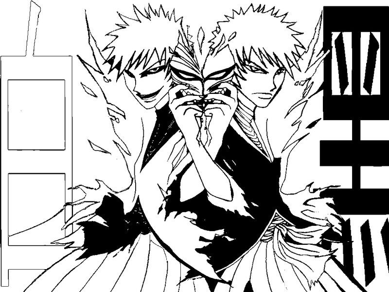 Ichigo And Inner Hollow Bleach Coloring Page