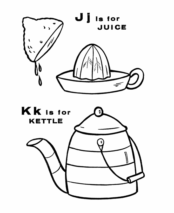 J And K Letters Coloring Page