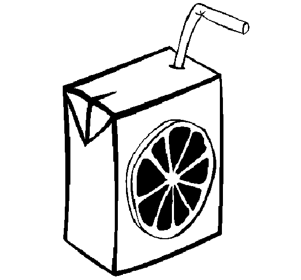Juice Box With Straw Coloring Page