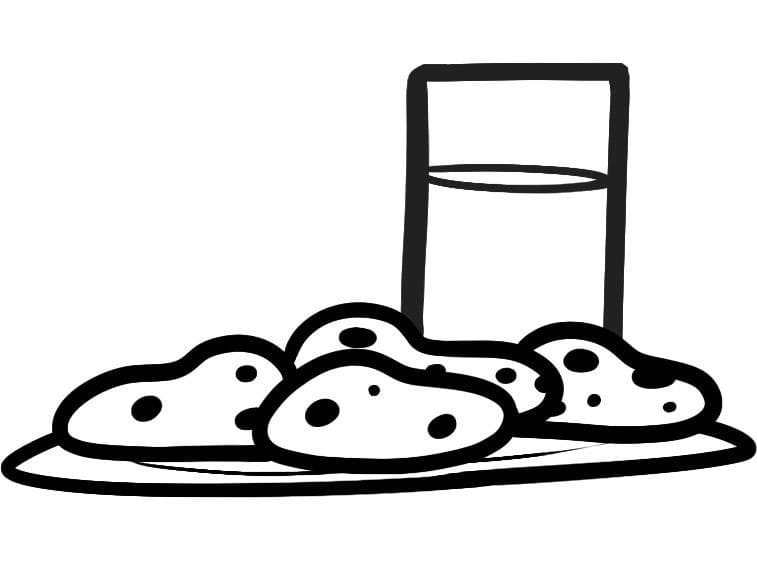 Milk And Cookies Coloring Page