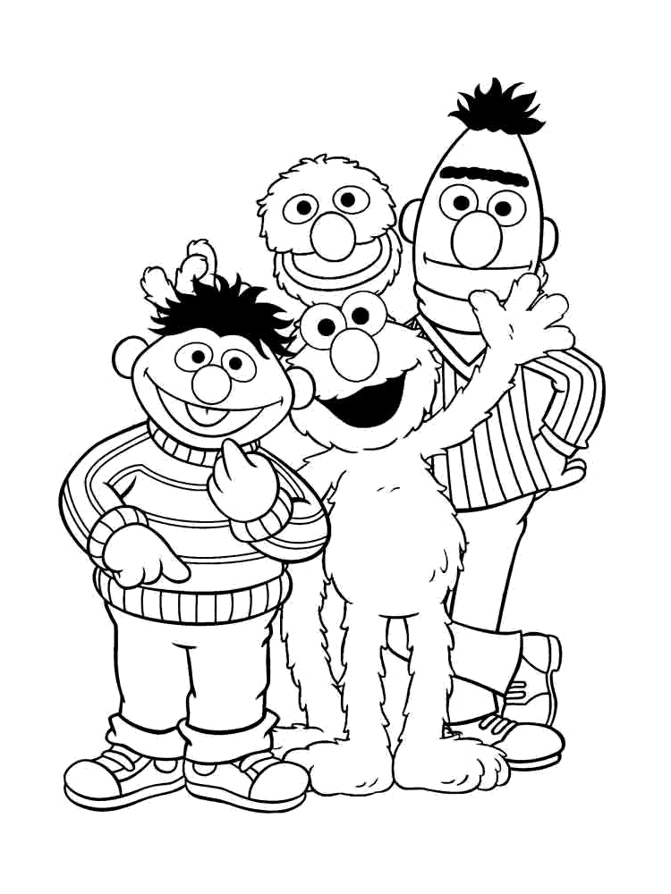 Sesame Street Characters Coloring Page