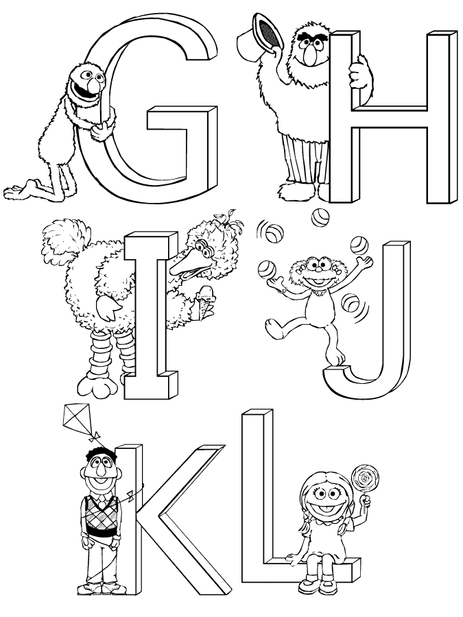 Sesame Street Letters Coloring Page