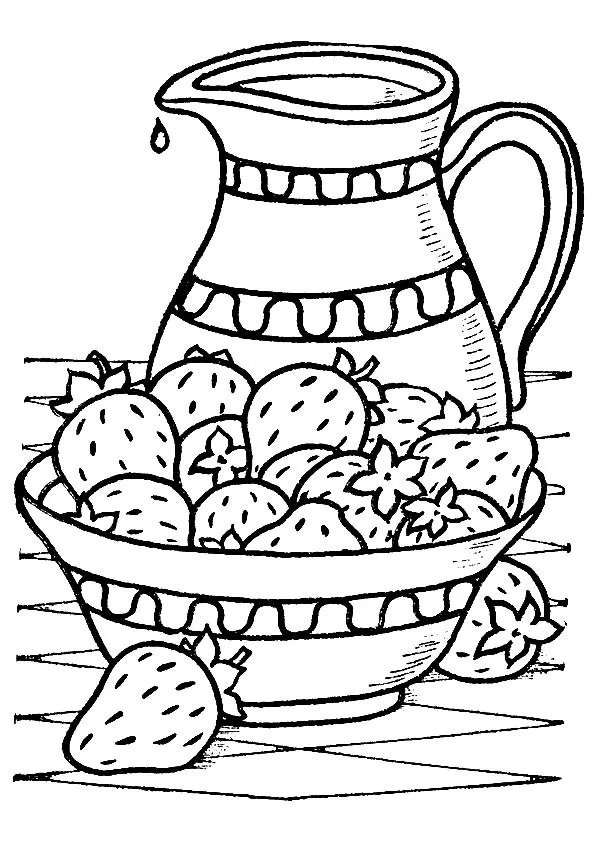 Strawberries Coloring Page