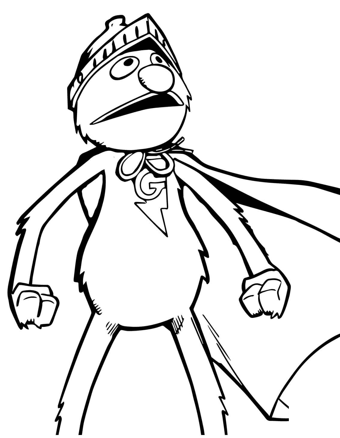 Super Grover Sesame Street Coloring Page