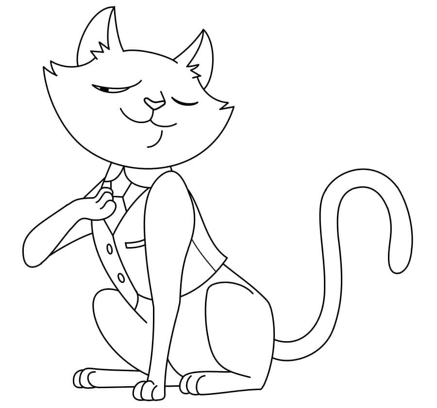 The Cat Infinity Train Coloring Page