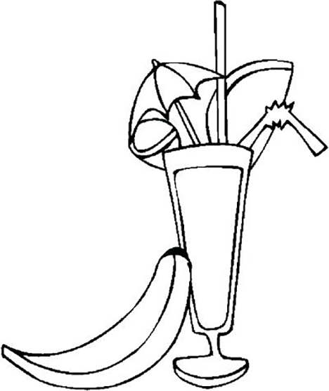 Tropical Umbrella Drink Coloring Page