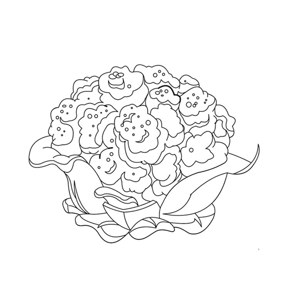 Vegetable Cauliflower Coloring Page