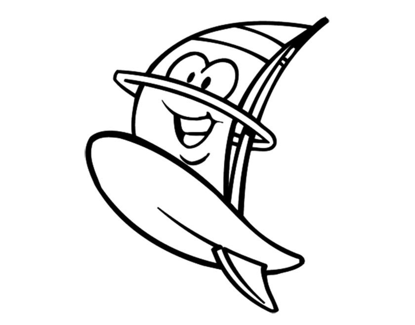 Windsurfing Board Coloring Page