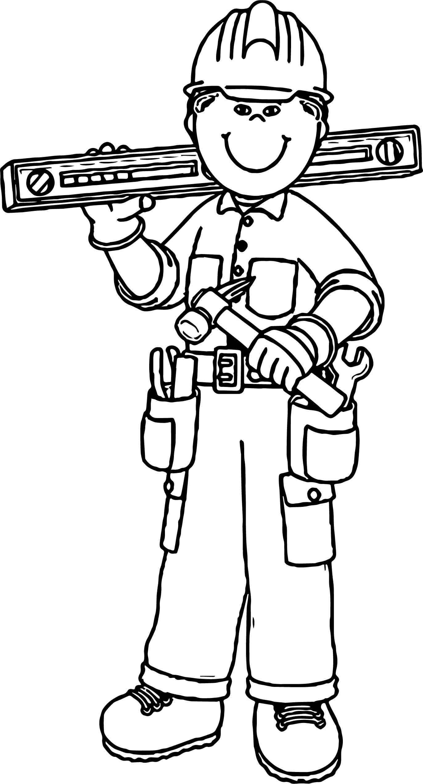 Carpenter Career Coloring Page