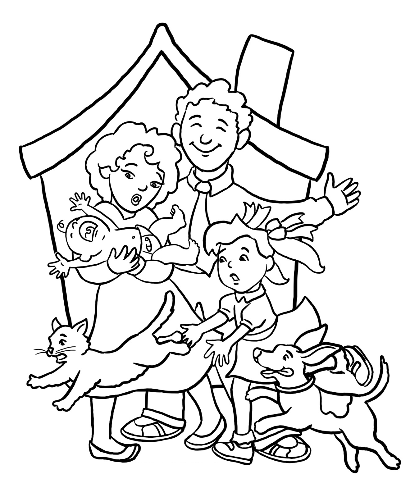 Crazy Family Coloring Page