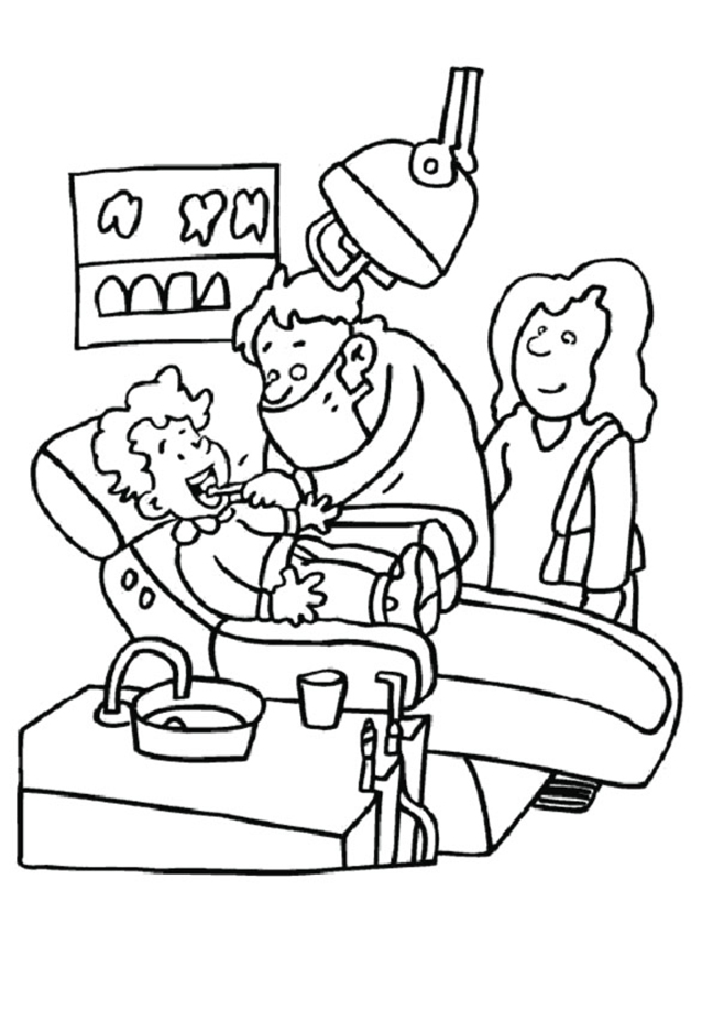 Dentist And Assistant Coloring Page