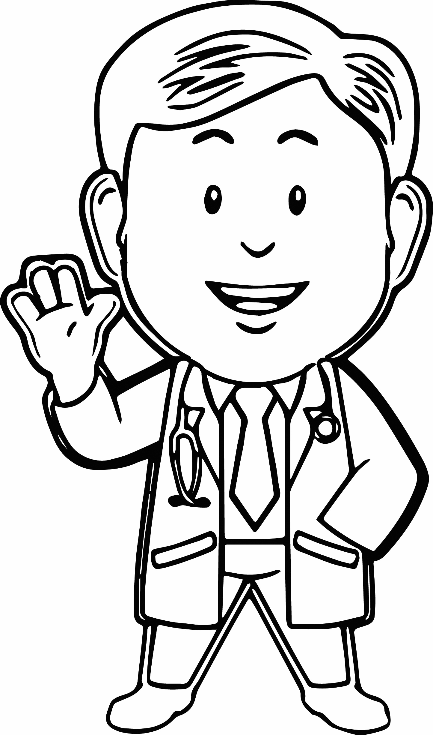 Doctor Characture Coloring Page
