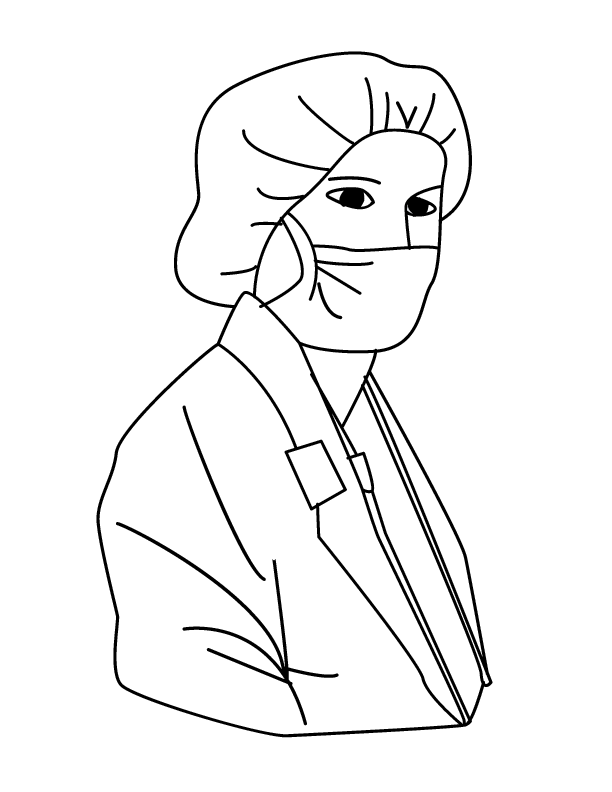 Doctor With Mask Coloring Page