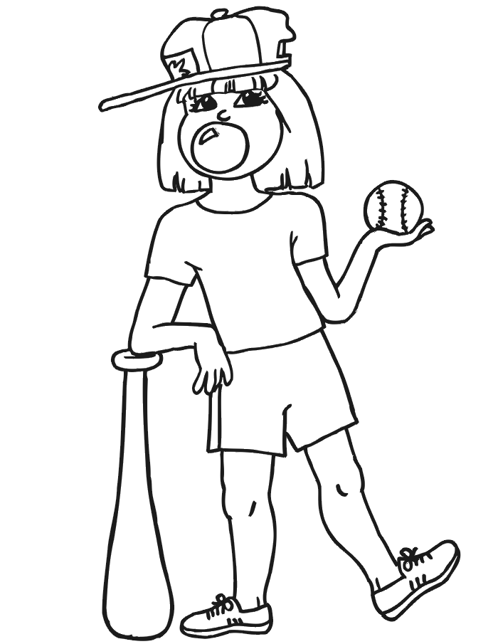 Fun Softball Coloring Page