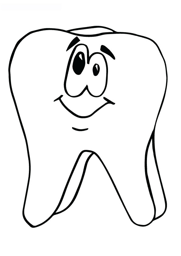 Happy Tooth Coloring Page