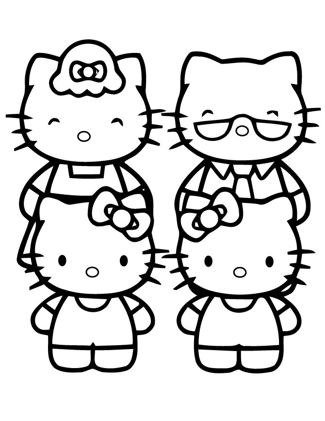 Hello Kitty Family Coloring Pages