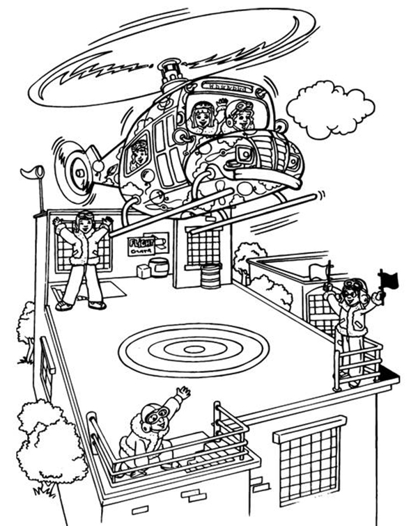 Magic School Bus Helicopter Coloring Page