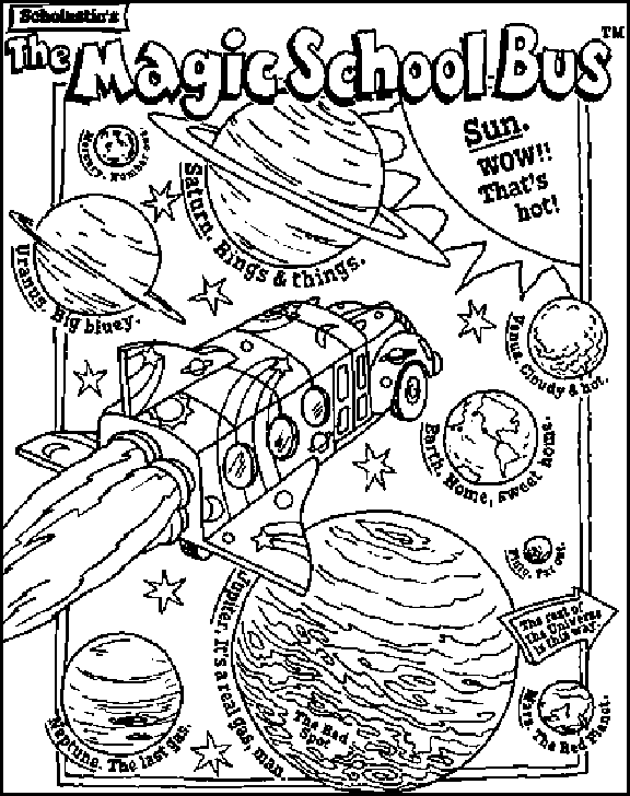 Magic School Bus Planets Coloring Page