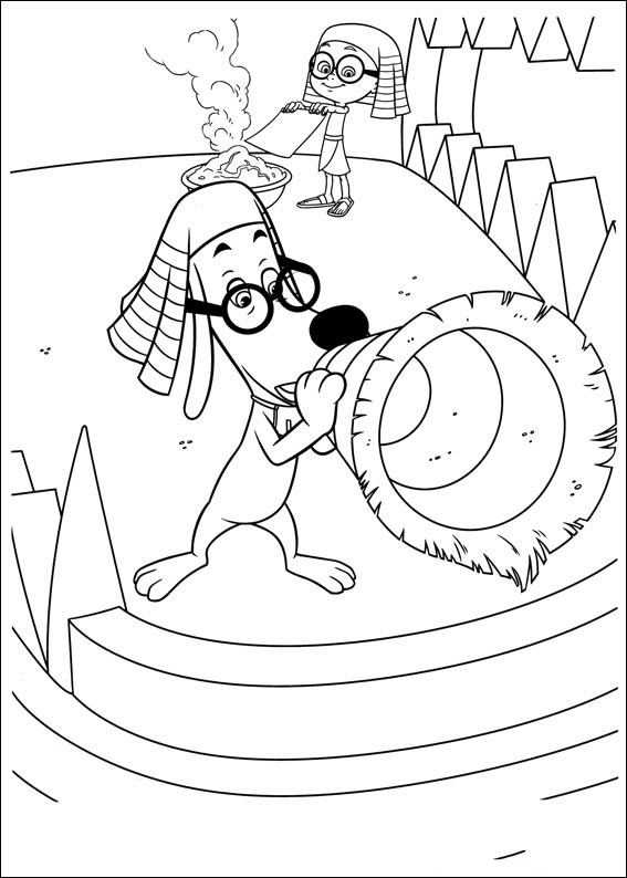 Mr Peabody Studying Egypt Coloring Page
