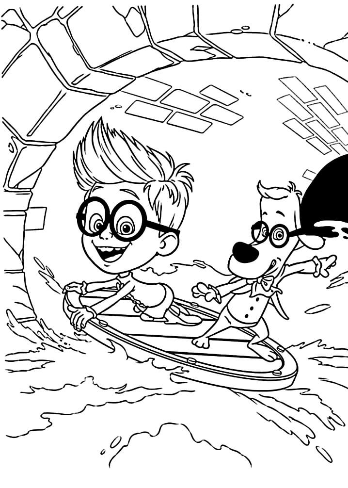 Mr Peabody And Sherman Having Fun Coloring Page