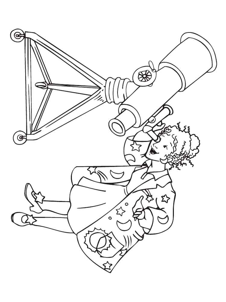 Ms Frizzles Telescope Coloring Page