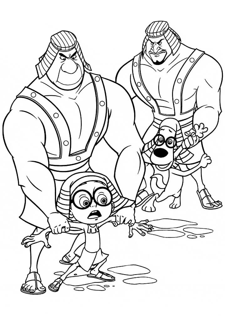 Peabody And Sherman Caught In Egypt Coloring Page