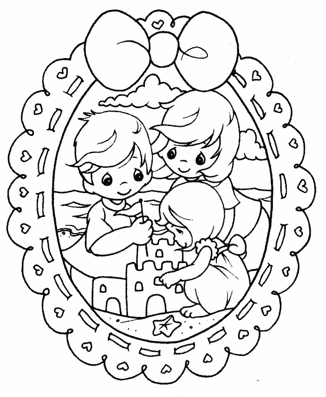 Precious Family Photo Coloring Page