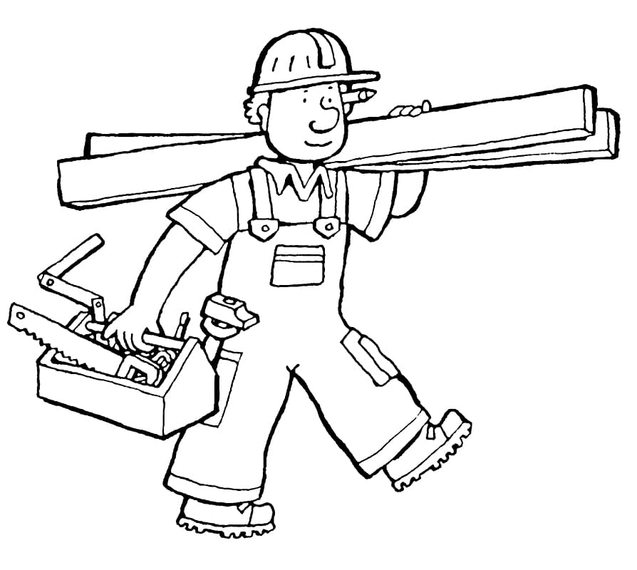 Printable Carpenter Coloring Page