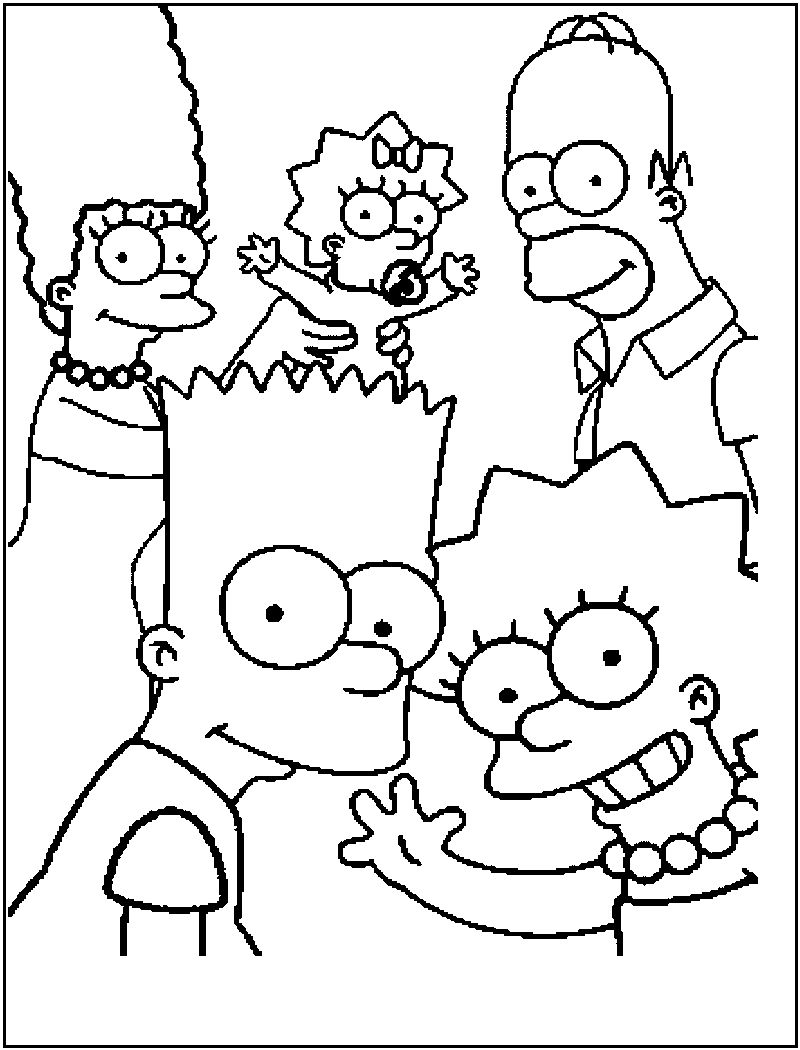 Simpsons Family Coloring Page