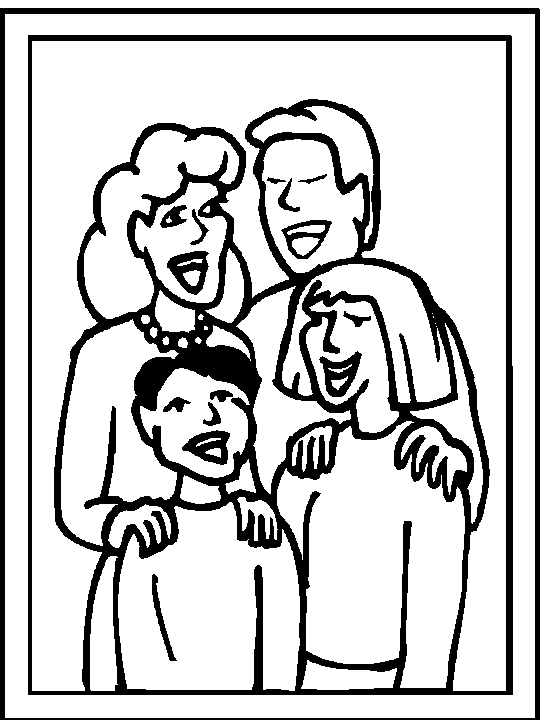 Smiling Family Portrait Coloring Page
