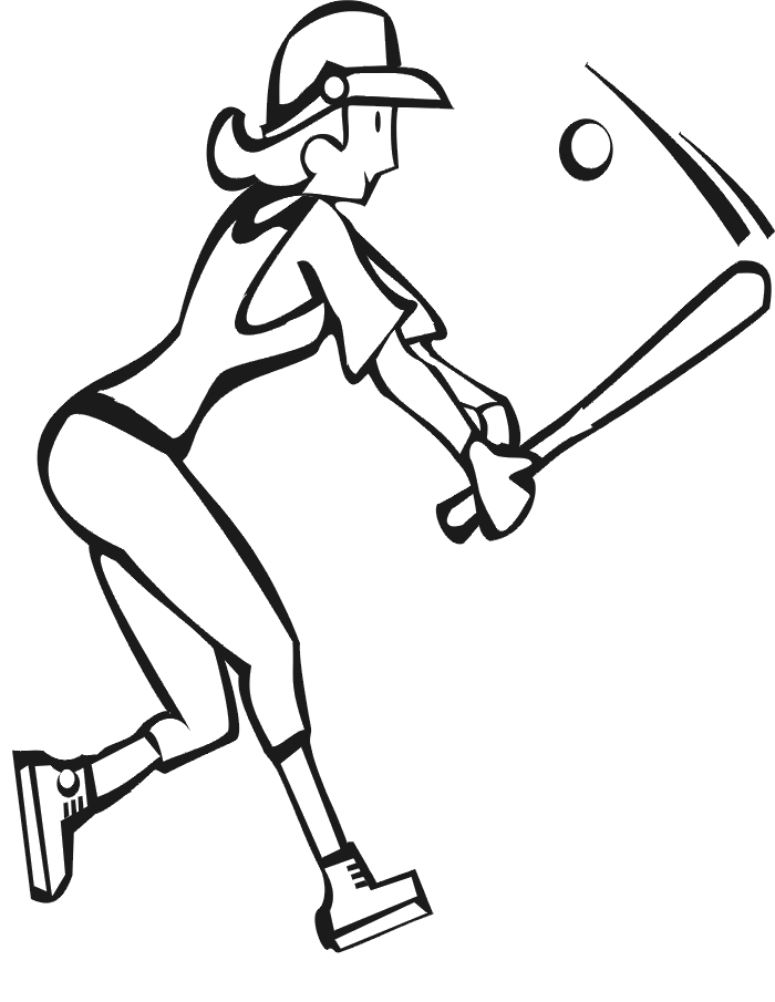 Softball Batter Coloring Page