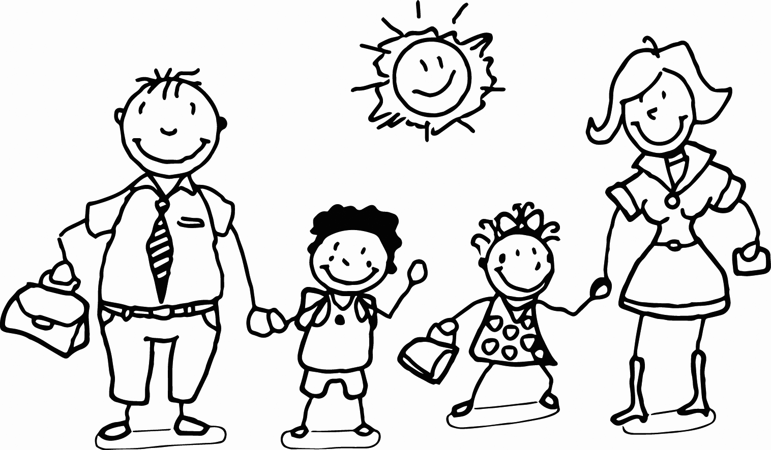 Stick Family Coloring Page