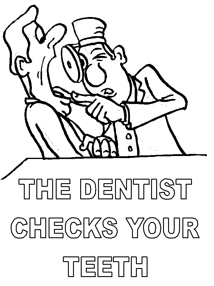 The Dentist Checks Your Teeth Coloring Page