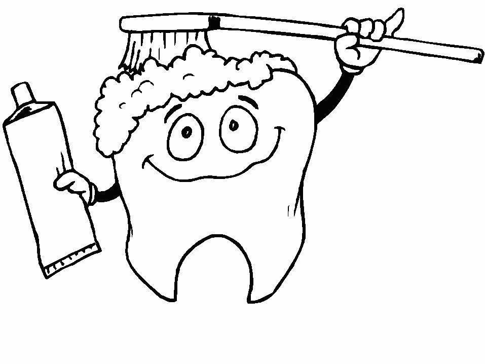 Tooth Cleaning Itself Coloring Page