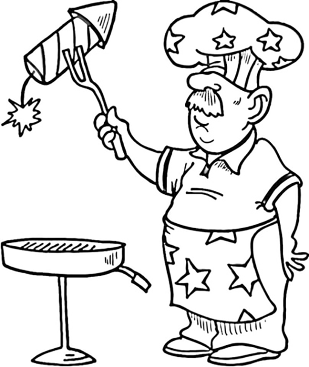 4th Of July Cookout Coloring Page
