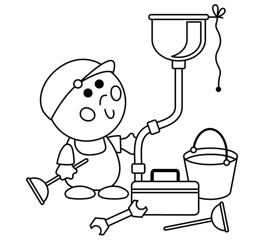 Career Plumber Coloring Page