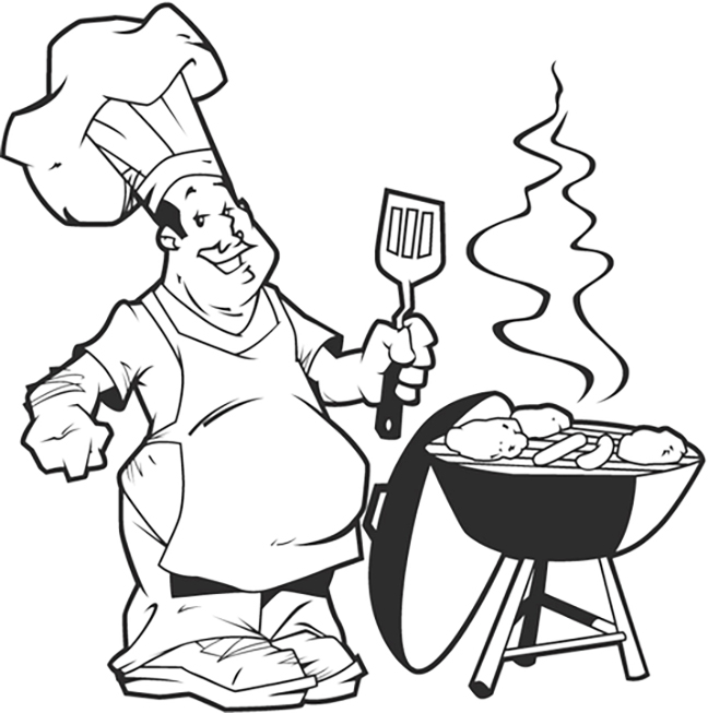 Chef Cookout Coloring Page