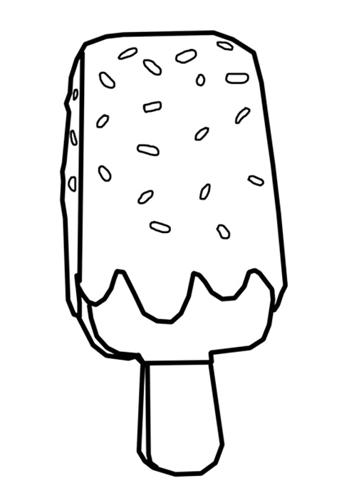 Decorated Popsicle Coloring Page